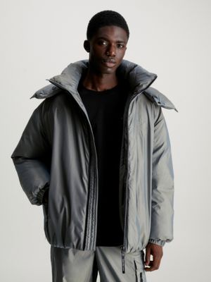 Calvin klein men's oversized puffer bomber shop jacket