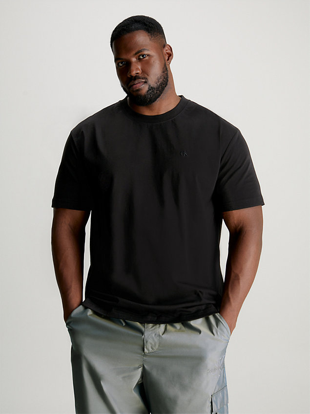 black luźny t-shirt z logo z tyłu dla mężczyźni - calvin klein jeans