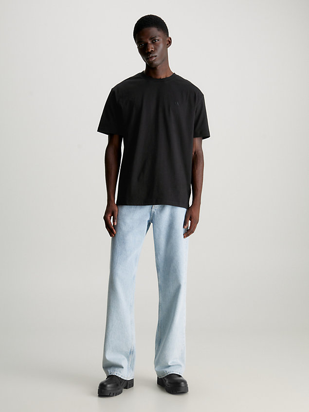 t-shirt con logo posteriore taglio relaxed black da uomo calvin klein jeans