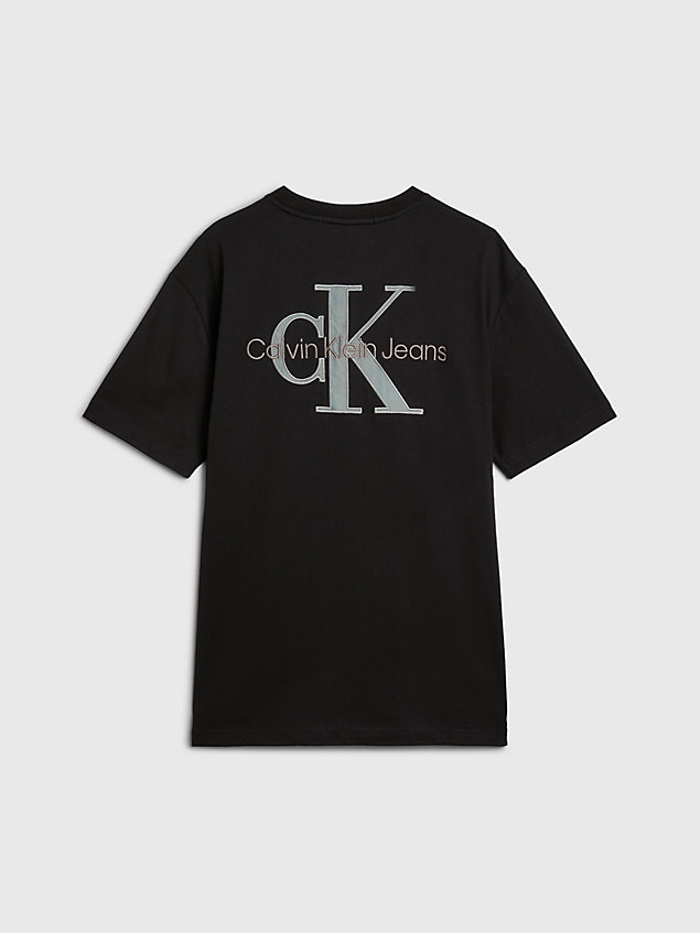 black luźny t-shirt z logo z tyłu dla mężczyźni - calvin klein jeans