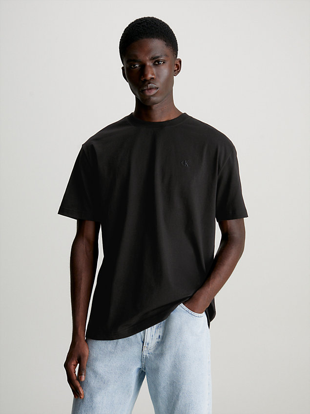 t-shirt relaxed avec logo dans le dos black pour hommes calvin klein jeans