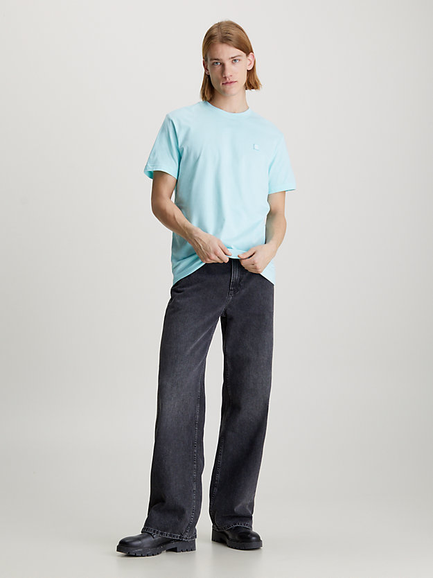 t-shirt avec monogramme blue tint pour hommes calvin klein jeans