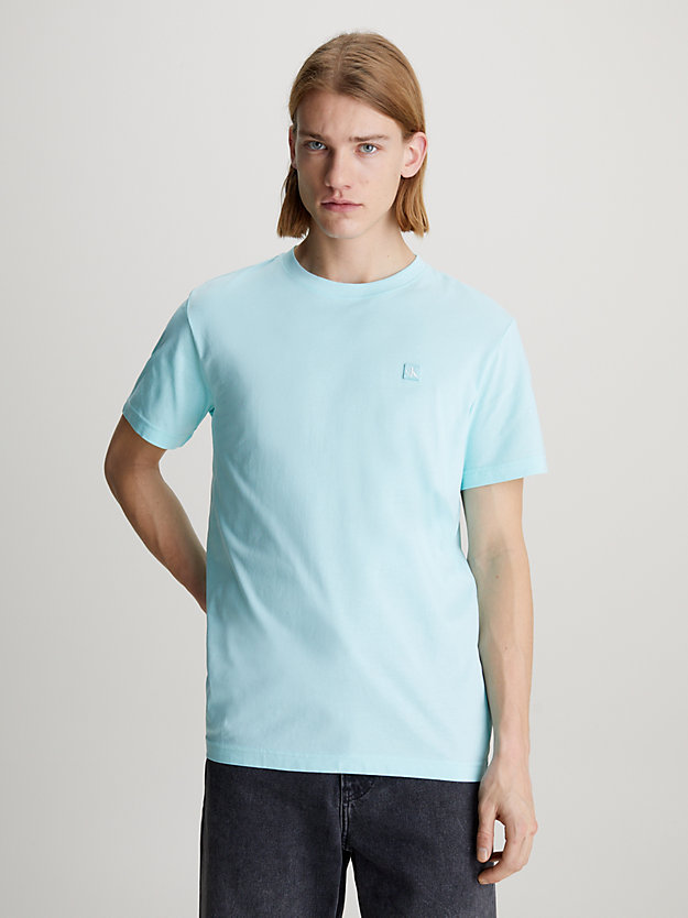t-shirt avec monogramme blue tint pour hommes calvin klein jeans