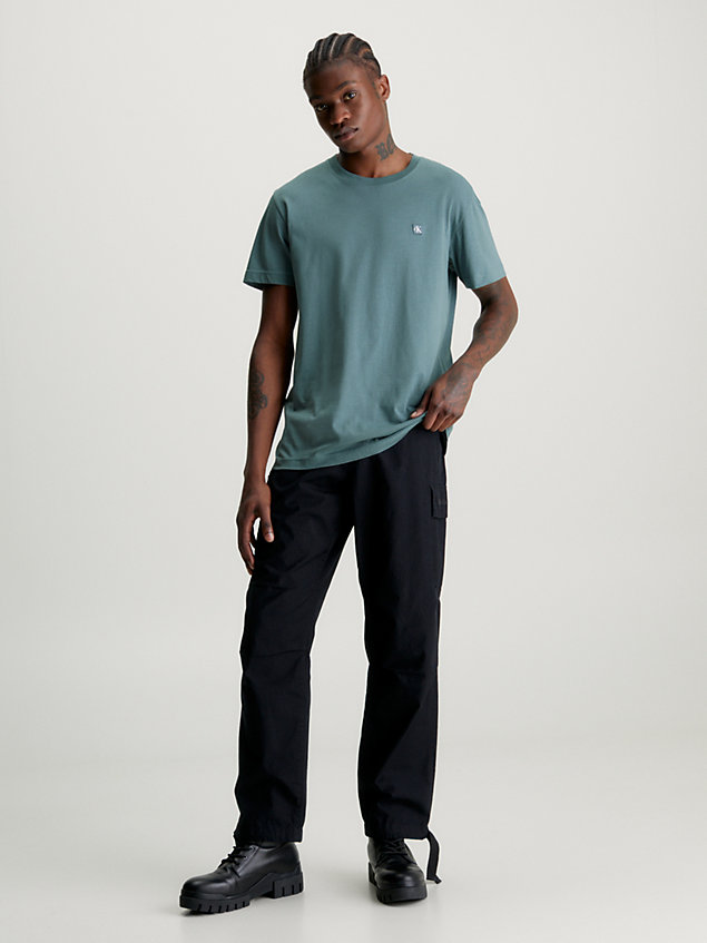 blue t-shirt bawełniany z naszywką dla mężczyźni - calvin klein jeans