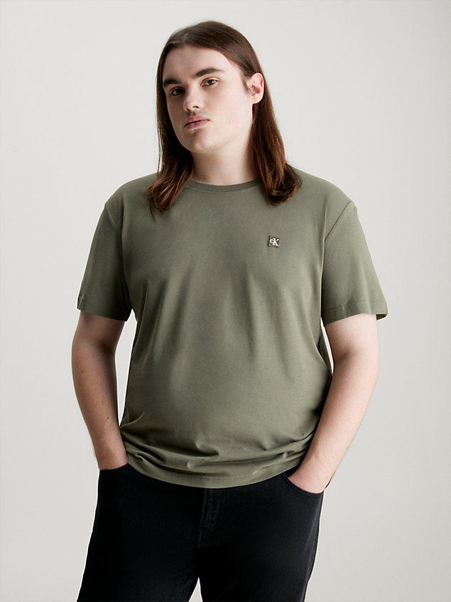 green t-shirt van katoen met embleem voor heren - calvin klein jeans