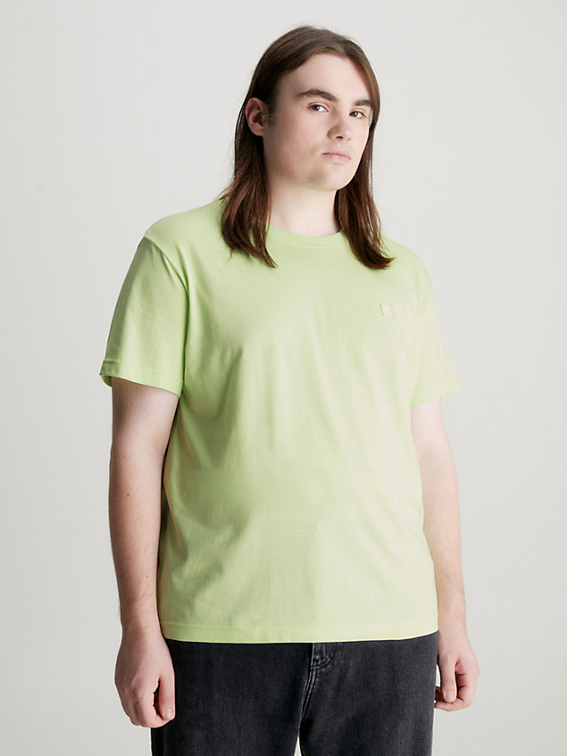 green badge-t-shirt aus baumwolle für herren - calvin klein jeans