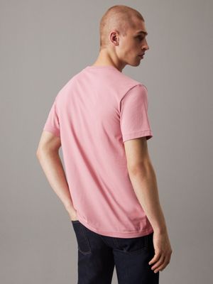 rose dusk cotton badge t-shirt for men calvin klein jeans