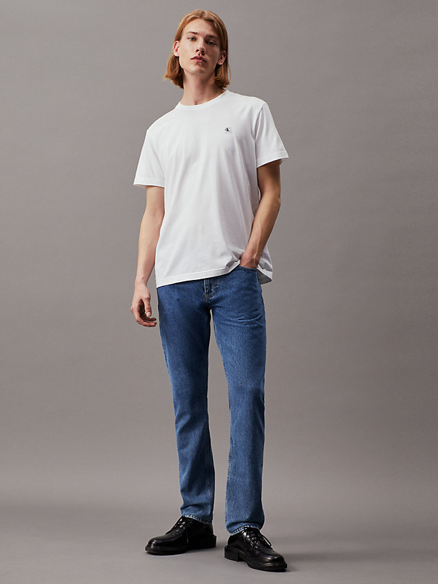 camiseta de algodón con insignia white de hombre calvin klein jeans