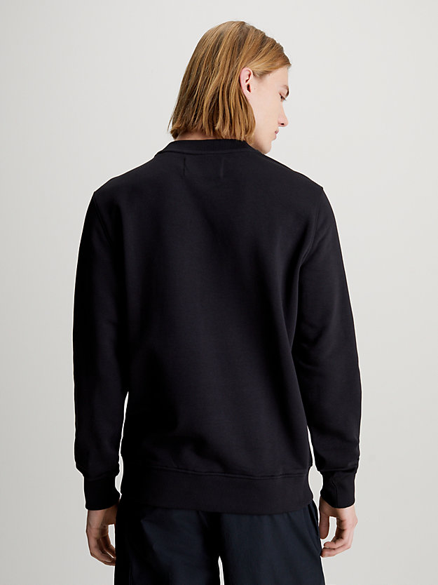 sweat-shirt en tissu éponge de coton avec insigne ck black pour hommes calvin klein jeans
