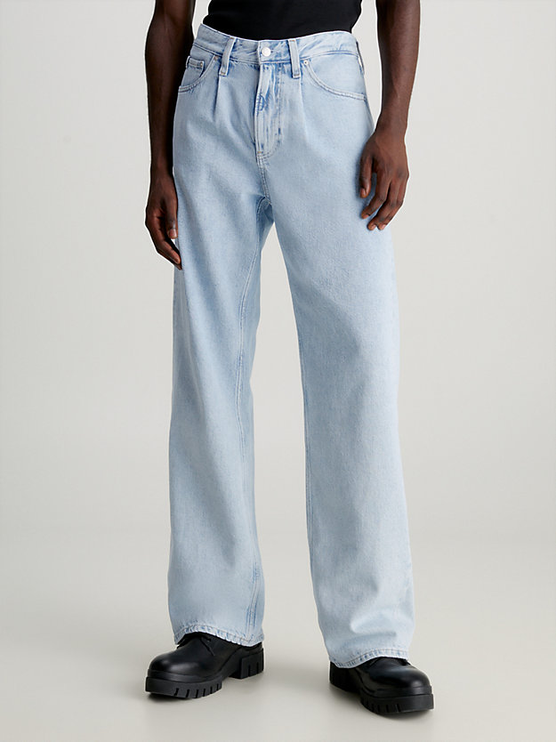 denim medium jeansy z szerokimi nogawkami dla mężczyźni - calvin klein jeans
