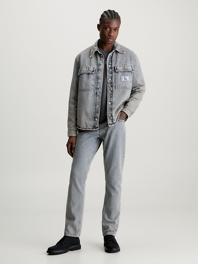 denim padded denim shirt jacket for men calvin klein jeans