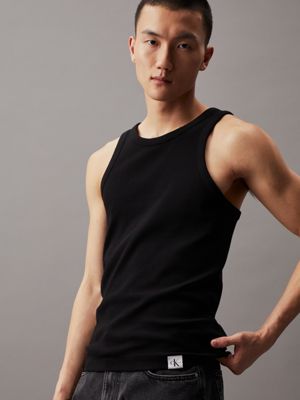 Calvin Klein Men`s Classic Ribbed Tank 3-Pack (Black(NM9070