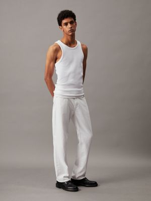 Calvin Klein Jeans rib tank top in white