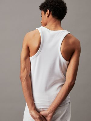 Calvin Klein Slim Rib Tank Top in White for Men