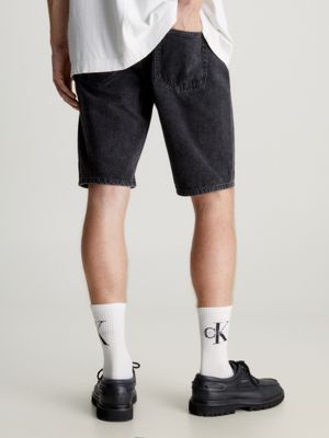 denim grey regular denim shorts for men calvin klein jeans