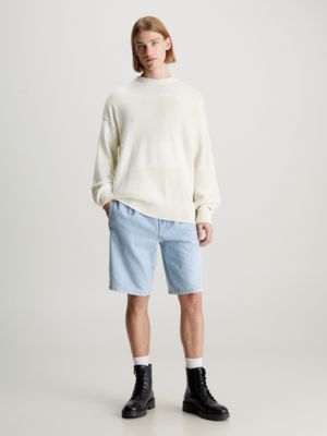 icicle textured stripe cotton jumper for men calvin klein jeans