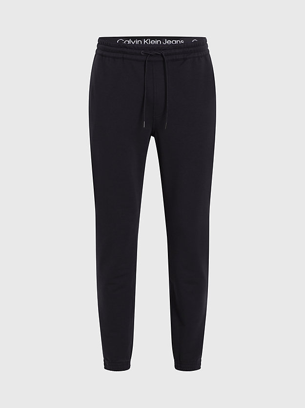pantalon de jogging skinny en tissu éponge avec insigne ck black pour hommes calvin klein jeans
