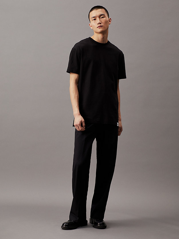 camiseta larga holgada de algodón ck black de hombres calvin klein jeans