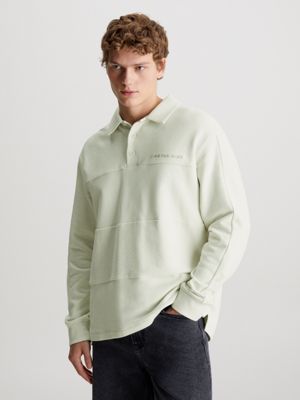 Calvin Klein Jeans Men's Splatter Long Sleeve Pullover, White