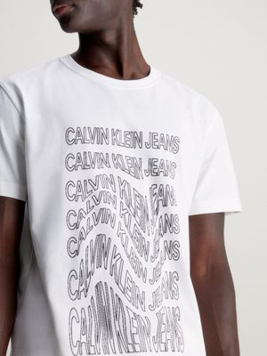Calvin Klein Jeans Men Printed Casual White Shirt - Buy Calvin