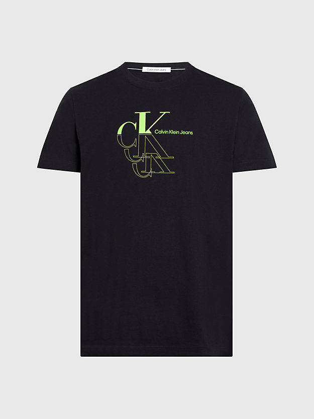 t-shirt avec monogramme ck black pour hommes calvin klein jeans