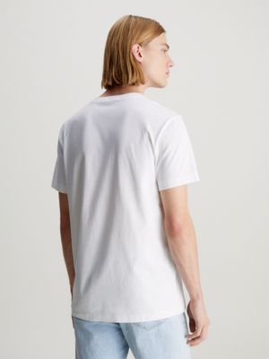 bright white monogram t-shirt for men calvin klein jeans