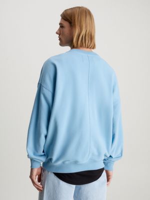 dusk blue oversized monogram sweatshirt for men calvin klein jeans