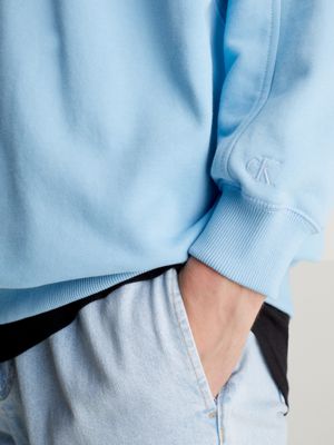 dusk blue oversized monogram sweatshirt for men calvin klein jeans