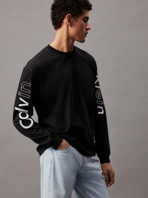 Graphic Logo Long Sleeve T shirt Calvin Klein J30J325431BEH