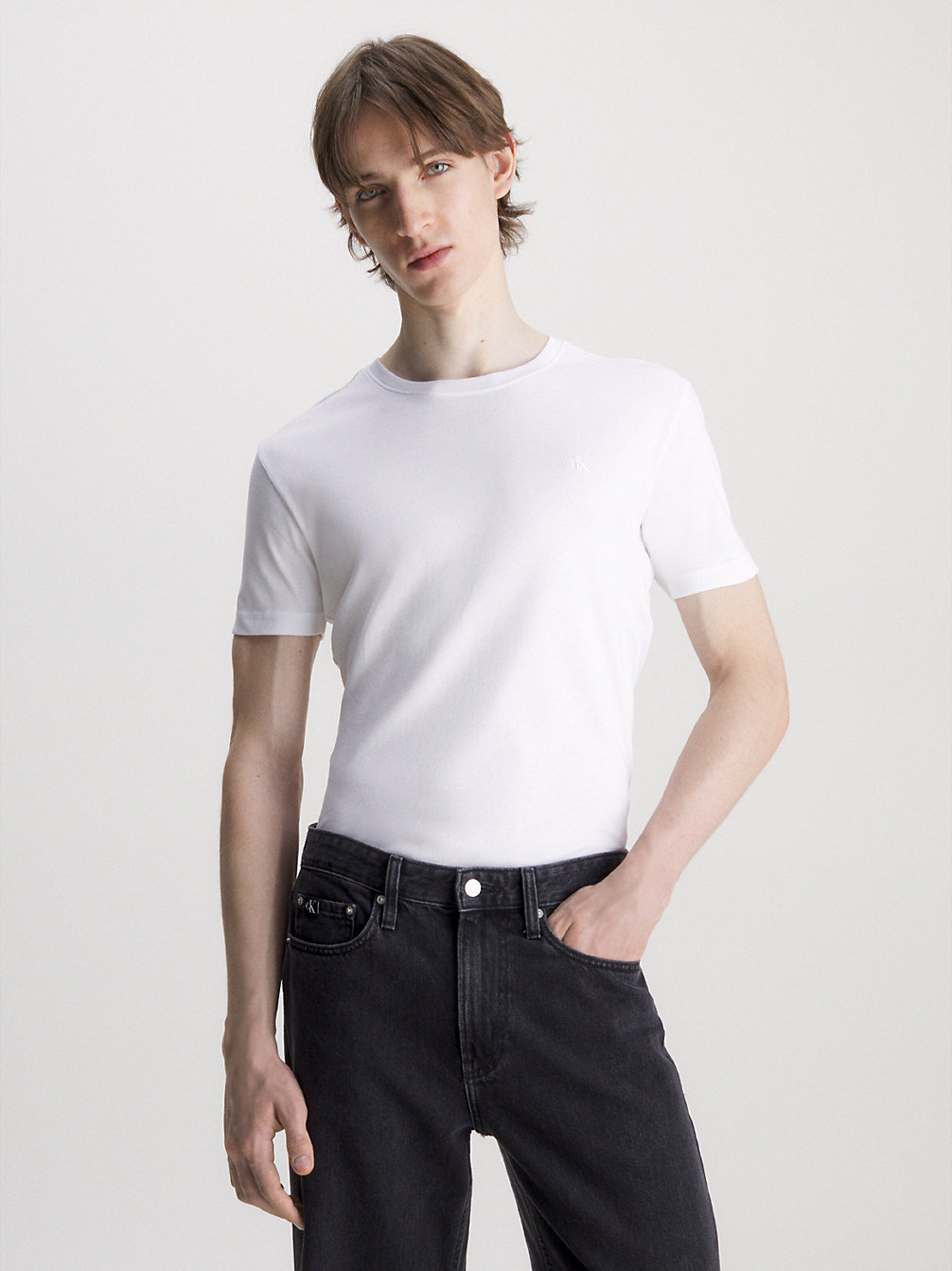 BRIGHT WHITE Super Slim T-Shirt undefined men Calvin Klein