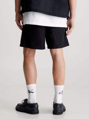 ck black cotton linen shorts for men calvin klein jeans