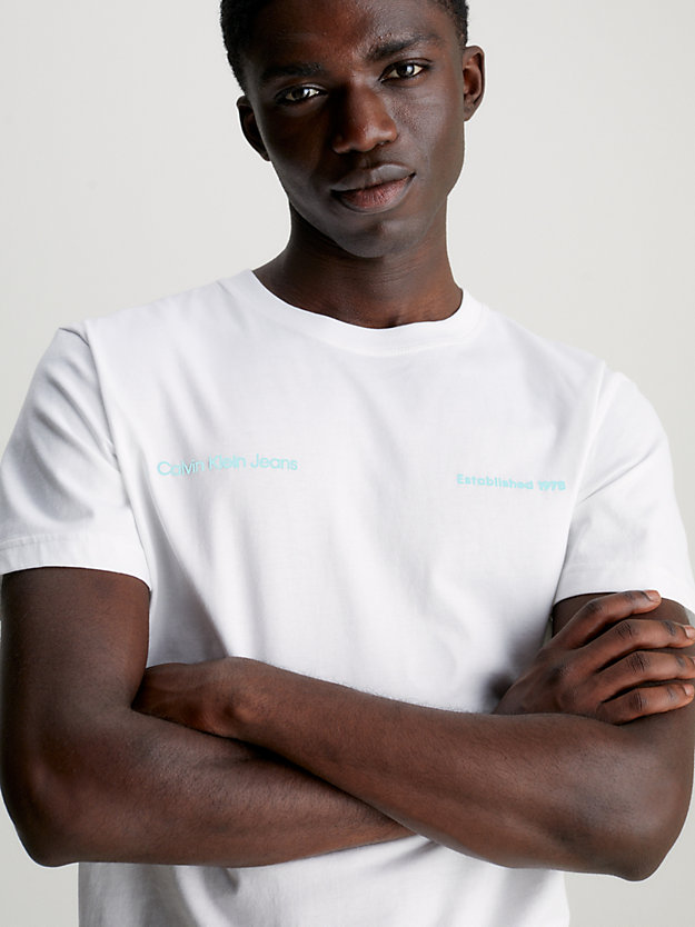 t-shirt avec logo dans le dos bright white pour hommes calvin klein jeans