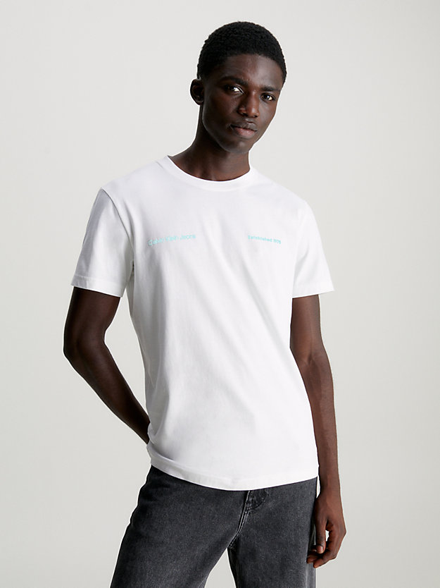 t-shirt avec logo dans le dos bright white pour hommes calvin klein jeans