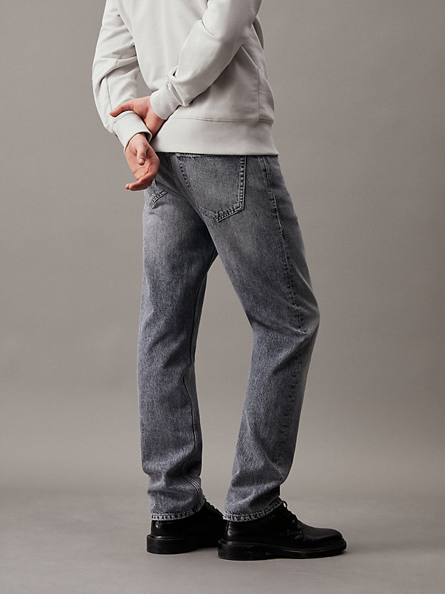 straight jeans auténticos denim grey de hombres calvin klein jeans