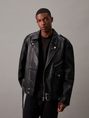 Mens black biker jacket hotsell