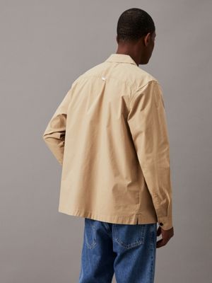 travertine relaxed utility shirt jacket for men calvin klein jeans