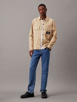 travertine relaxed utility shirt jacket for men calvin klein jeans