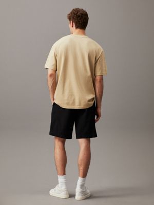 ck black textured cotton shorts for men calvin klein jeans