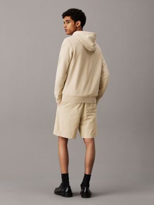 pale khaki textured cotton shorts for men calvin klein jeans