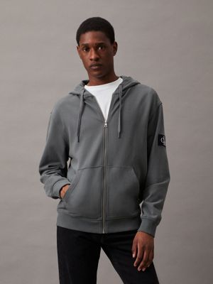 Relaxed Terry Zip Up Hoodie Calvin Klein J30J325627PSL