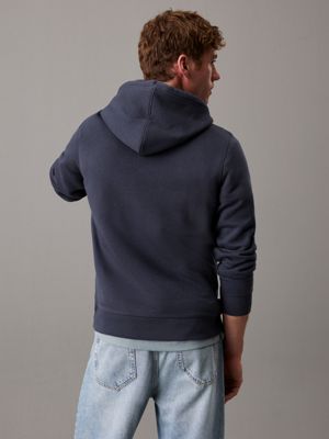 ebony fleece monogram hoodie for men calvin klein jeans