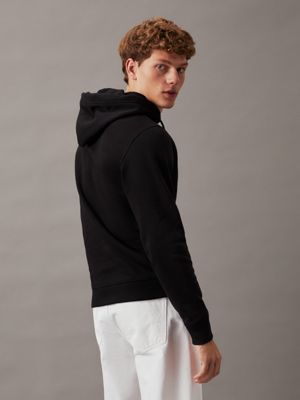 ck black fleece monogram hoodie for men calvin klein jeans