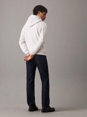 ivory grey heather fleece monogram hoodie for men calvin klein jeans