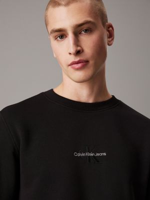 black monogram sweatshirt for men calvin klein jeans