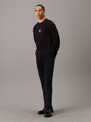 ck black monogram sweatshirt for men calvin klein jeans