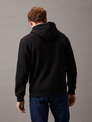 ck black logo tape fleece hoodie for men calvin klein jeans