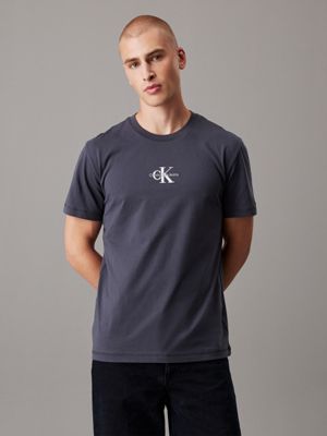 dark grey monogram t-shirt for men calvin klein jeans