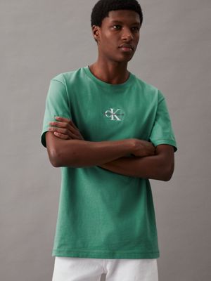 green monogram t-shirt for men calvin klein jeans