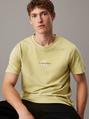 leek green monogram t-shirt for men calvin klein jeans