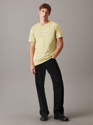 leek green monogram t-shirt for men calvin klein jeans